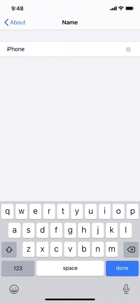 Cambiar el nombre del iPhone