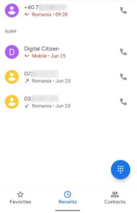 Agregue un nuevo contacto a Android desde el historial de llamadas