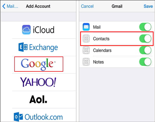 Sincronizar los contactos de Google al iPhone
