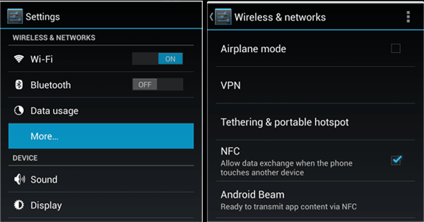 Habilitar NFC en teléfonos Android