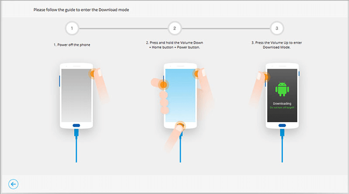Ponga el teléfono Samsung en modo de descarga