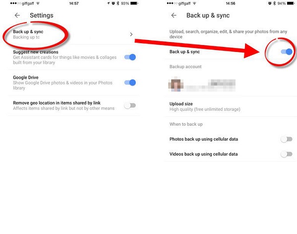 Cómo enviar imágenes de iPhone a Android con Google Photos