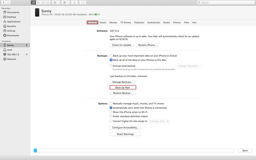 Copia de seguridad de iPhone a computadora sin iTunes a través de Finder
