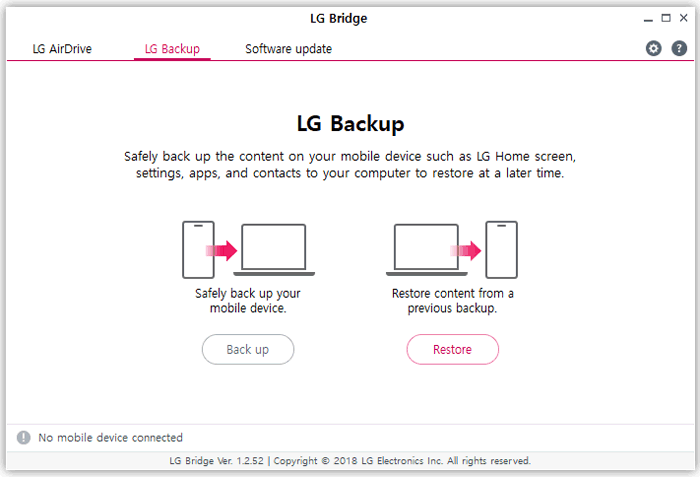 Cómo hacer una copia de seguridad y restaurar el teléfono LG con LG Bridge