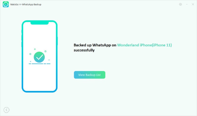 Copia de seguridad de Whatsapp completada