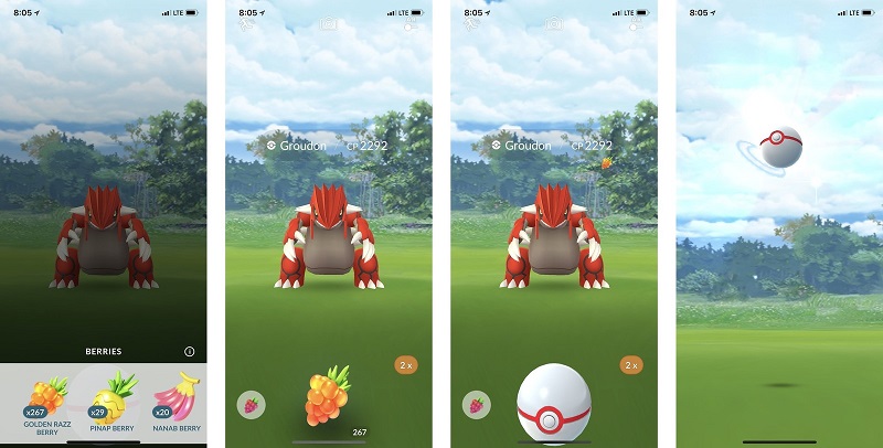   atrapar a Groudon en batallas