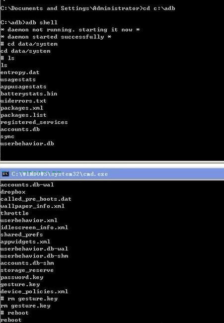 Desbloquee la contraseña de Android a través de ADB