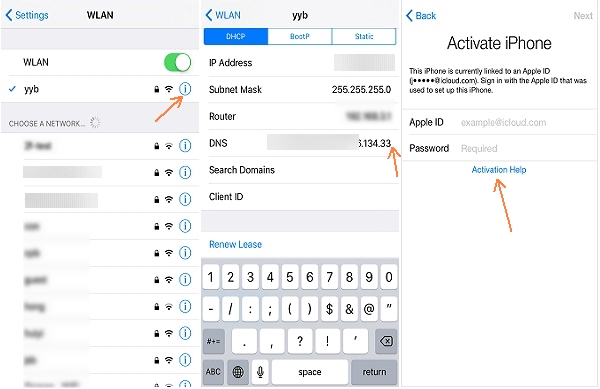 Desbloquear el bloqueo de activación de iCloud usando DNS