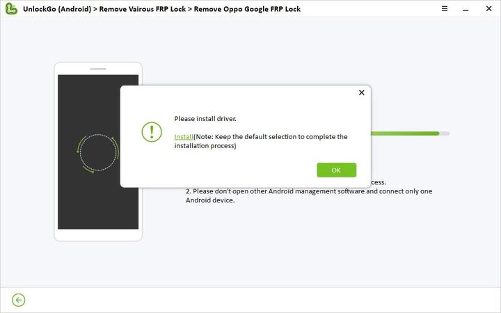 Instale un controlador para evitar OPPO FRP