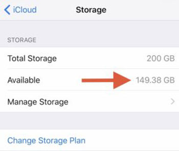 Asegúrese de que su cuenta de iCloud tenga suficiente espacio