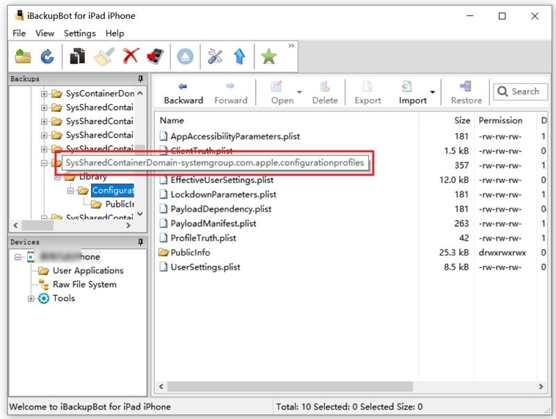 Busque el archivo de configuración haciendo clic en archivos del sistema