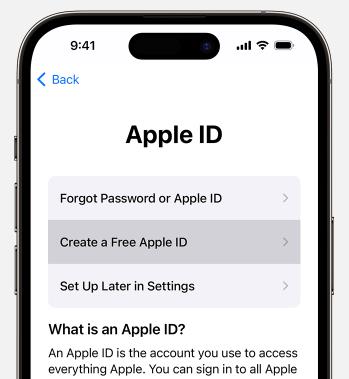 Crea una ID de Apple gratuita