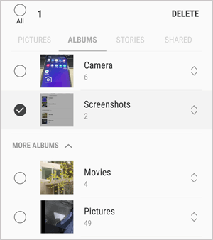 Eliminar álbumes de la Galería Samsung