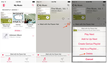 Cómo eliminar canciones de iPod with Music App