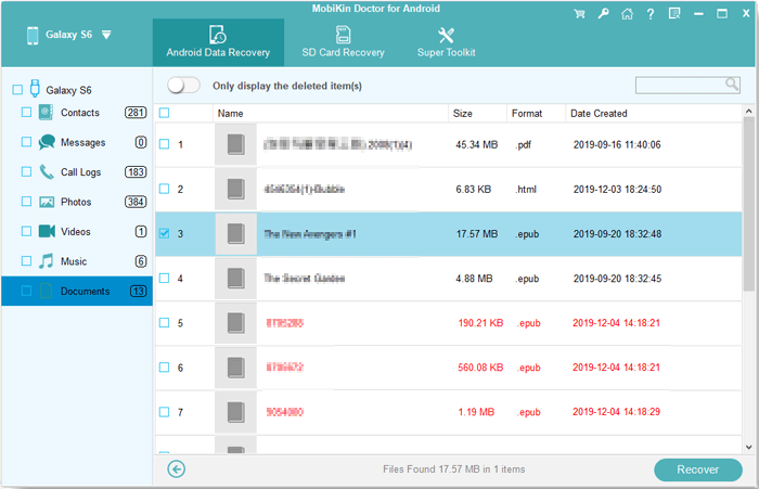 recuperar documentos eliminados en Android
