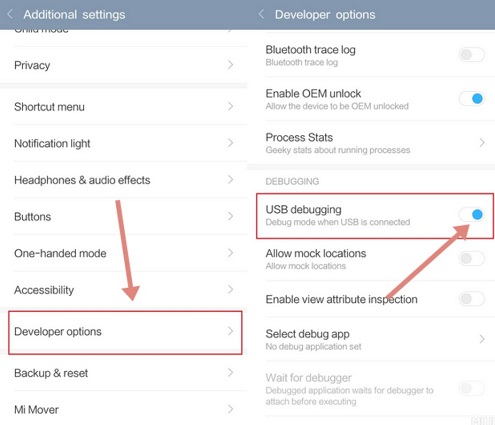 Habilitar la depuración USB en Android