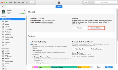 Cómo omitir el código de acceso del iPhone sin Siri usando iTunes