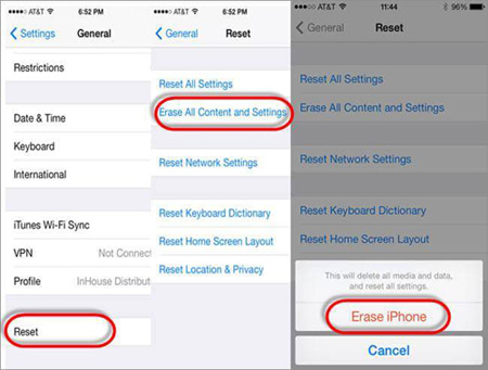 Factory restablecer iPhone para eliminar todo del iPhone