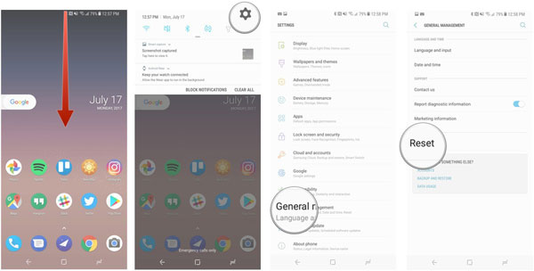 Limpiar los datos en Samsung