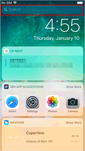 Aplicación de cámaras de búsqueda en iPhone