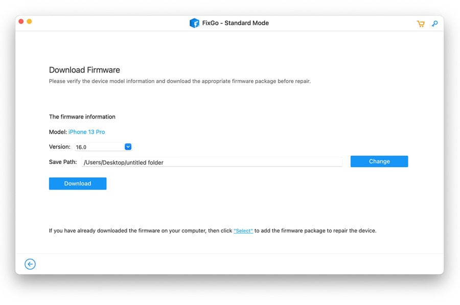 Descargue el último firmware 