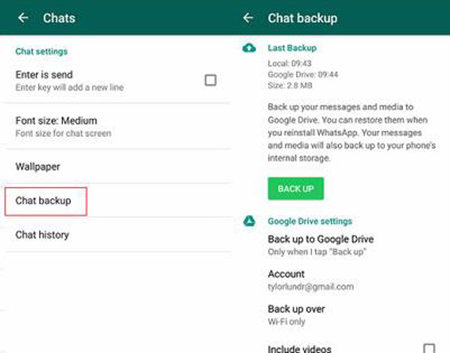 Recuperarse a través de Google Drive