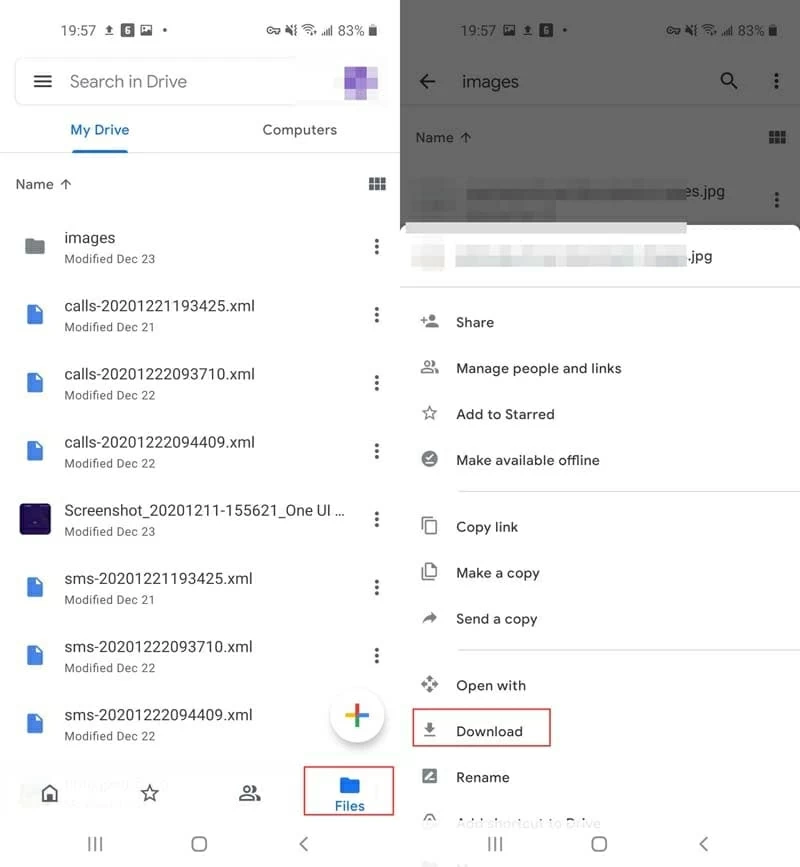 ¿Cómo puedo recuperar fotos eliminadas de Android Gallery usando Google Drive?