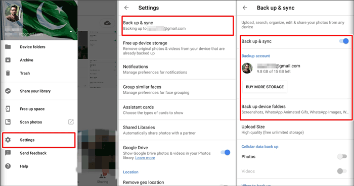 Fotos de copia de seguridad del iPhone a Google Photos
