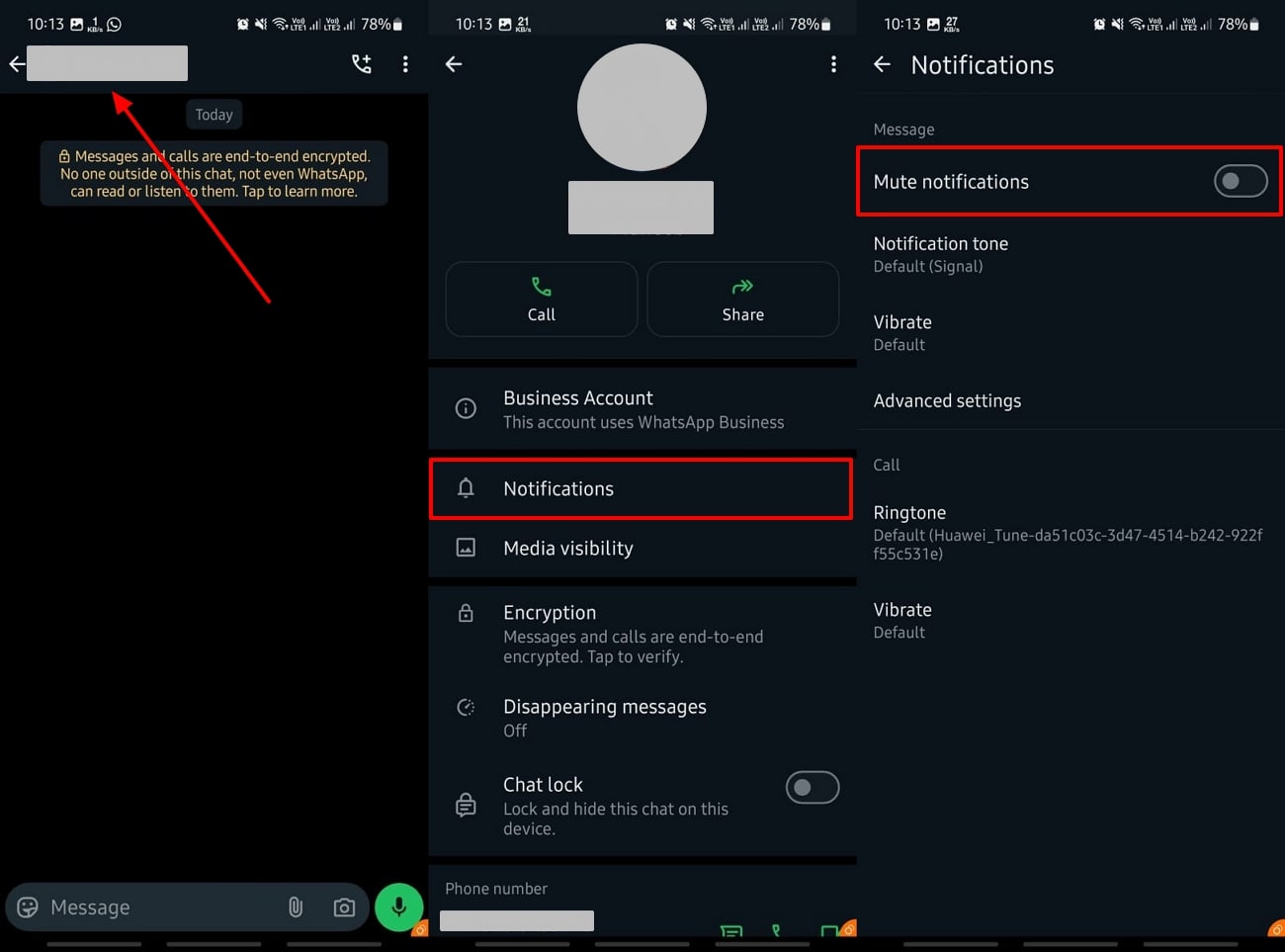 silenciar ciertas notificaciones de chat