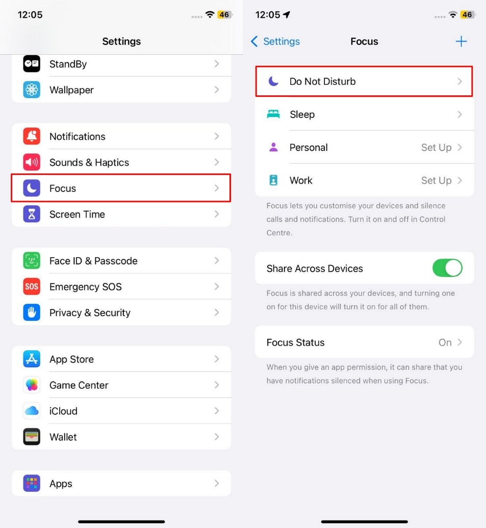 El acceso no molesta iPhone