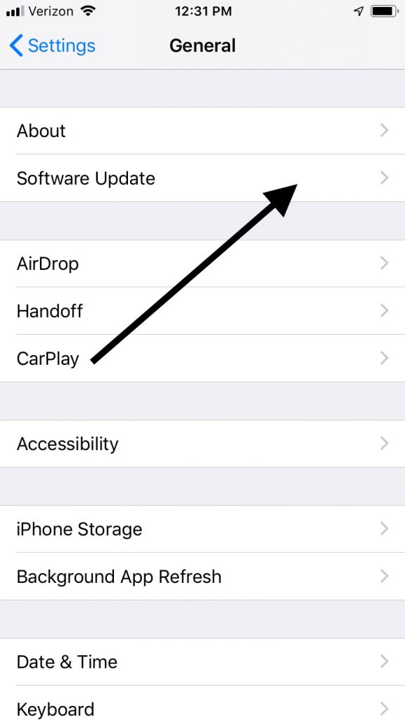 Actualización de software de iOS