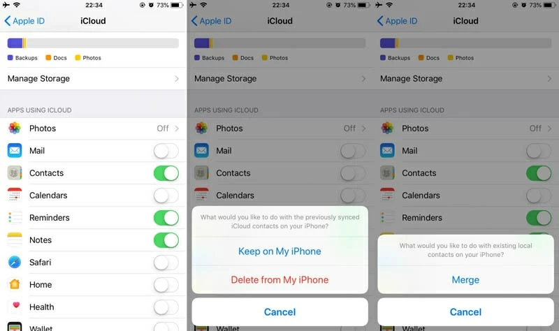 Restauración de números de teléfono desde iCloud