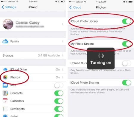 Mueva los álbumes de iPhone a la PC con iCloud