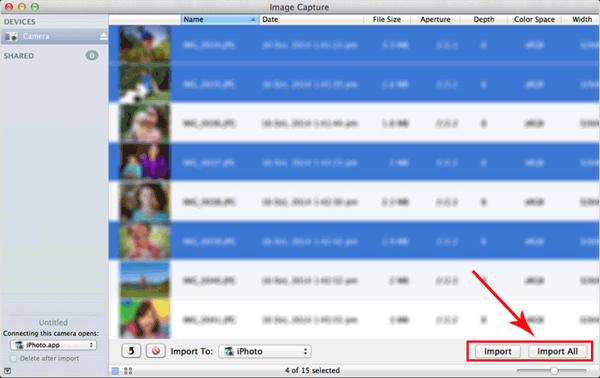 Descargue fotos de iPad a MacBook usando la captura de imágenes
