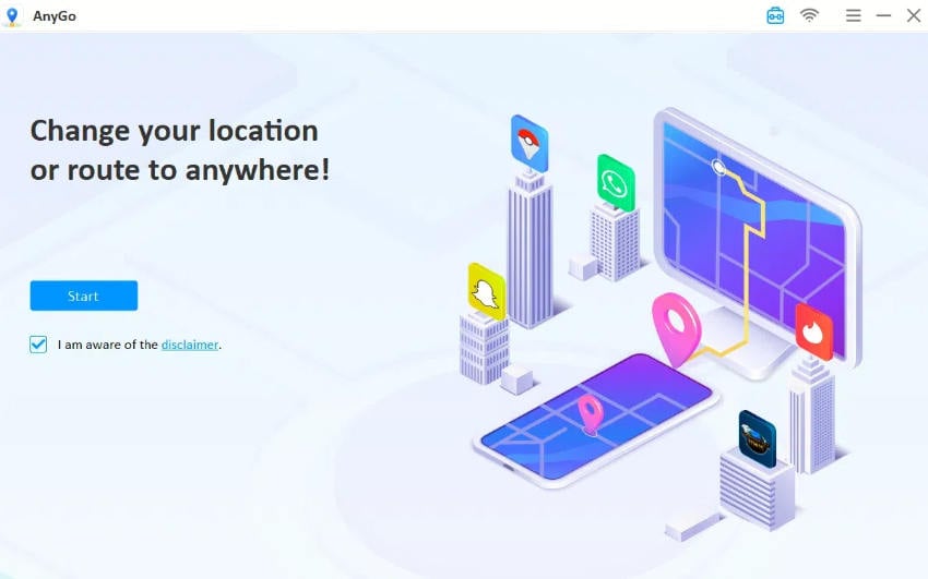 Iniciar Anygo Ubicación Poofer de ubicación