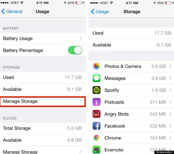 Libere espacio en iPhone