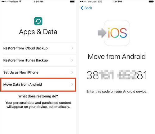 ¿Cómo transfiero archivos de HTC a iPhone a través de mudarse a iOS?