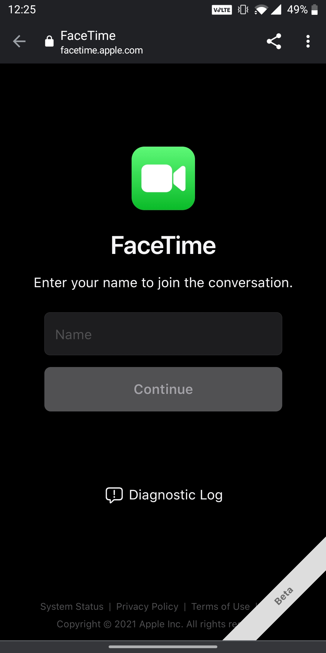 Únase a FaceTime en Android o PC.
