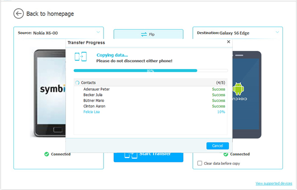 Comience a transferir archivos de Symbian a Android