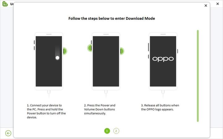 Ponga el teléfono Oppo en modo de descarga