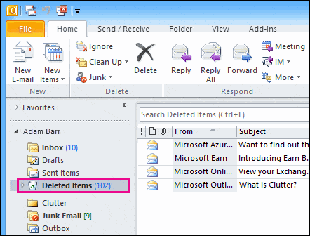 Recuperar contactos eliminados de Outlook