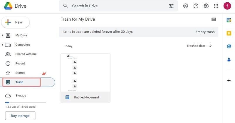 Recuperación de documentos con Google Drive