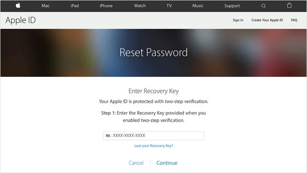 Cómo desbloquear la ID de Apple con la clave de recuperación