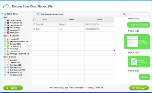 Recupere los mensajes de WhatsApp de la copia de seguridad de iCloud