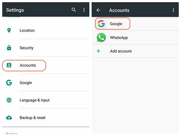 Eliminar la cuenta de Google