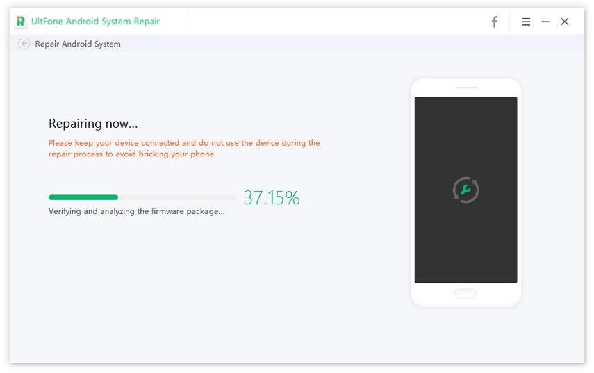 Comience a reparar el sistema Android para corregir el reparto constante