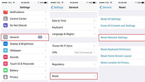 Restablecer la configuración de la red de iPhone