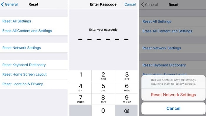 Cómo restablecer la configuración de red de iPhone 