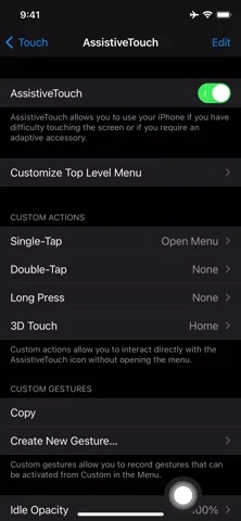 Reiniciar iPhone con AssitivEx 
