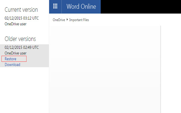 Restaurar datos de OneDrive